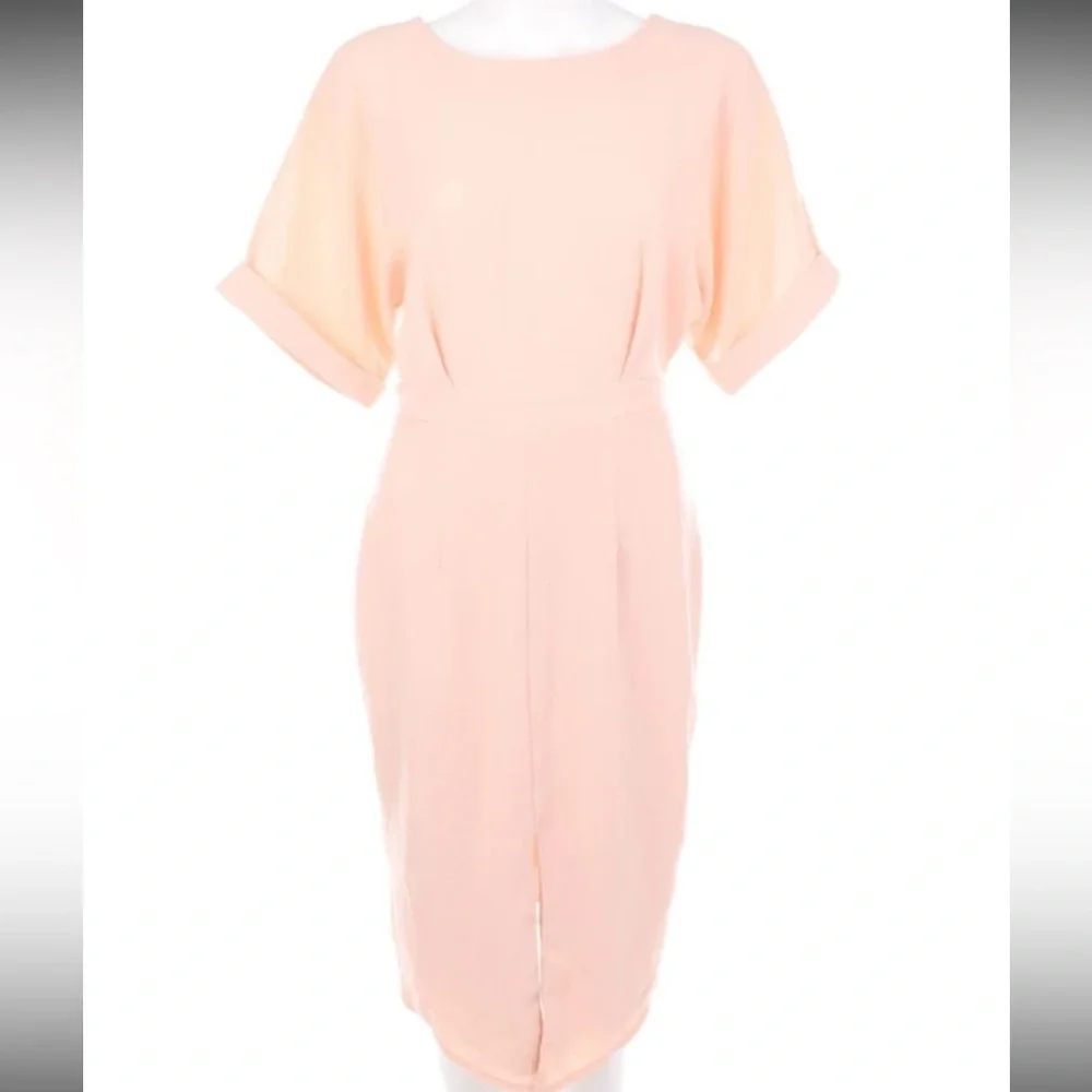 ASOS Midi Structured Fitted Peach Midi Pencil Style Dress, minor flaw listed - Picture 13 of 13